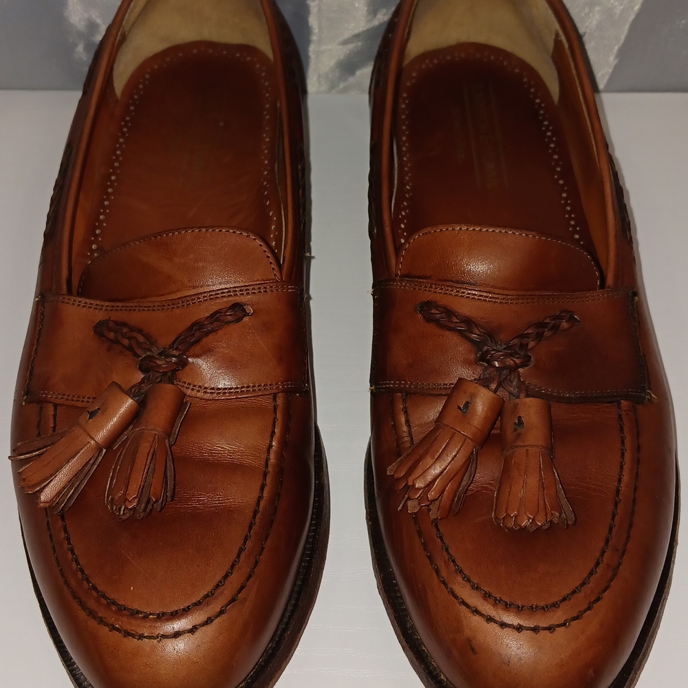 "Johnston & Murphy" Tan Leather Tassel Loafers Size 9